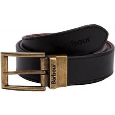 Barbour Men Belts Barbour Reversible Belt Leather Fabric - Black