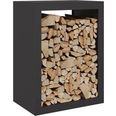 vidaXL Firewood Rack Black 60x40x80 cm Steel