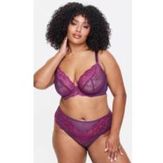 Women Bras Ann Summers Sexy Lace Fuller Bust Non Padded Plunge Bra - Dark Purple