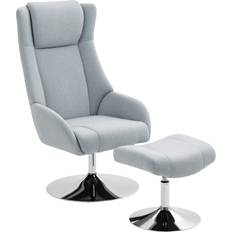 Liggfåtöljer - Metall Homcom Vilfåtölj Fotpall Skandi Ergonomisk Design Fåtölj
