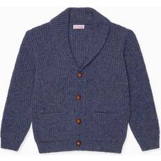 Shirt Collar Cardigans Children's Clothing La Coqueta Axel Merino Boy Cardigan - Dark Blue