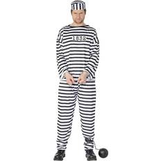 Hvide Dragter & Tøj Smiffys Men's Convict Costume