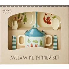 Rice Blue Happy Forest Baby Dinner Set 4 pcs
