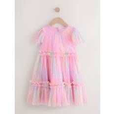 NEXT Pink Sparkle Mesh Party Dress