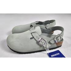 Beige - Dame Træsko Birkenstock SlipperTokio LENB Suede Lædersandaler - Grøn