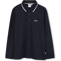 BOSS Logo Long-Sleeve Polo Shirt - Navy