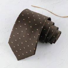 Brown Ties Shein Casual Versatile Brown Patterned Necktie - Brown