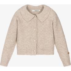 Shirt Collar Cardigans Children's Clothing Le Chic Girls Beige Knit Cardigan With Pearlescent Diamanté Buttons