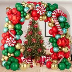 Shein 135pcs Christmas Theme Red Latex Balloons Garland Arch Kit