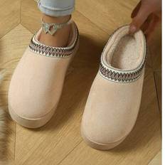 Beige Slippers on sale Shein Plush Furry House Slippers For Indoor