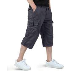 Hiking Shorts Shein Cotton Hiking Capri Shorts With 7 Pockets - Grey