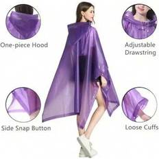 Adult Rain Clothes on sale Shein Reusable Waterproof Hooded Raincoat EVA Ponch