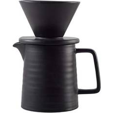 GOPatriot Memory Pour Over Coffee Set Ceramic V60 Dripper and Decanter Black