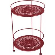 Metal Outdoor Side Tables Fermob Guinguette Double Top Perforated Red Outdoor Side Table