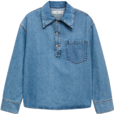 Dame - Lommer Bluser Mango Danila Bluse - Blue Denim