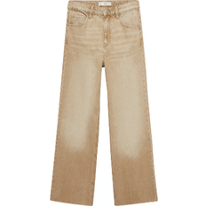 Mango Danila Wide leg High Rise Jeans - Sand