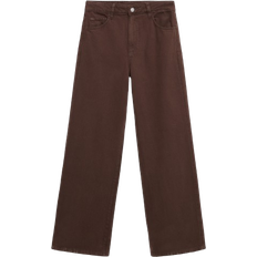 Mango Danila Wide Leg High Rise Jeans - Chocolate