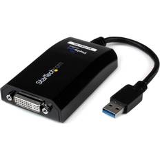 StarTech USB A - DVI-I Adapter M-F Black 0.2m