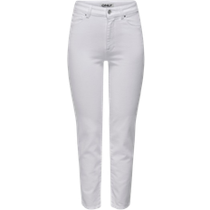 Only Emily High Waist Straight Fit Jeans - White