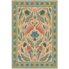 Ruggable x Iris Apfel Birds Of A Feather Green, Pink 75x215cm