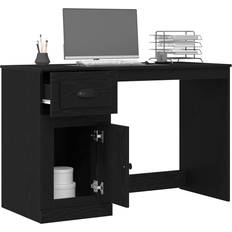 Justerbara sitsar Bord vidaXL Med Låda Svart Ek 50 x 115 x 75 cm Skrivbord