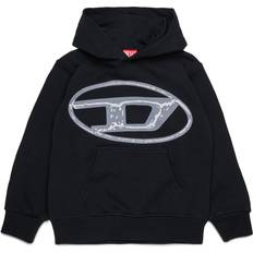 XS Striktrøjer Diesel Bomuld Hættetrøje Med Oversized Tofarvet Logo