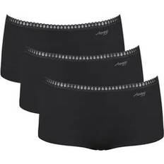 GOTS (Global Organic Textile Standard) - Women Knickers Sloggi Damen Unterhosen Go Crush Short C3P - Schwarz