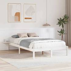 140 cm - 190 cm Senge Sengestel Med Sengeborde 140 x 190 cm Hvid Rammeseng