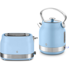 Swan Blue Toasters Swan Retro Revive Blue StoveTop Kettle Set