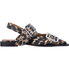 Ganni Feminie Buckle Ballerina - Leopard