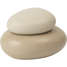 Keramik Opbevaringsbokse ferm LIVING Pebble Box Medium Sand Cream Opbevaringsboks