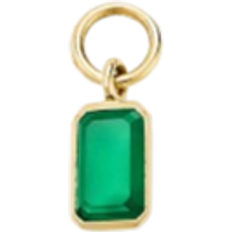 Onyx - Women Charms & Pendants Mejuri Single Emerald Cut Hoop Charm - Gold/Onyx