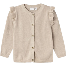 Beige Overdele Børnetøj Name It Abinne langærmet strik cardigan noos PEYOTE