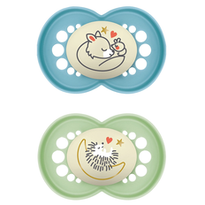 Mam Barn- & Babytillbehör Mam Original Night 6-16 månader Silicone Blå 2-pack
