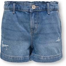 Only Kogcomet Mid Waist Wide Leg Fit Denim Shorts - Blue/Light Blue Denim