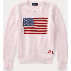 Pink Striktrøjer Polo Ralph Lauren Flag Cotton Crewneck Sweater - Beige/Marin