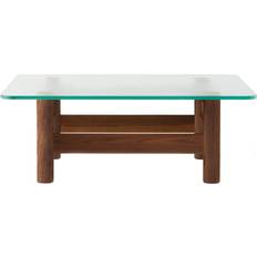 Audo Copenhagen Brasilia 100x100 cm Walnut-Clear Glass Brun Soffbord 100x100cm