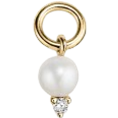 Mejuri Single Hoop Charm - Gold/Diamond/Pearl