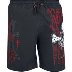 Herre - Mesh Badebukser Badeshorts Swim Skull Print - Sort