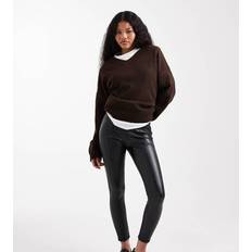 Women Tights & Stay-Ups New Look Petite Faux Leather Leggings - Black