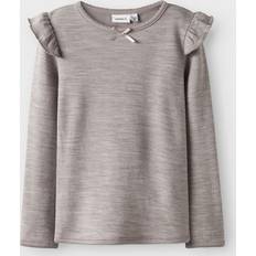 Bluser & Tunikaer Name It Slim Fit Top Med Lange Ærmer Uld Viskose - NmfWyla