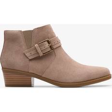 Clarks Ankle Boots Clarks Wish Light Taupe Suede Ankle Boots - Brown
