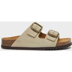 Suede 2 Strap Sandal - Beige