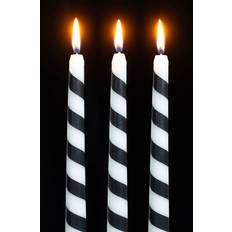 Soy Wax Candles & Accessories Schwarz Weiß Gestreifte Spitzkerzen 26cm 3er Set Kerze