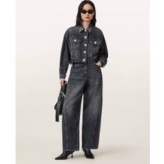 AllSaints Dam Byxor & Shorts AllSaints Loose-fit High Rise Barrel Jeans - Washed Black