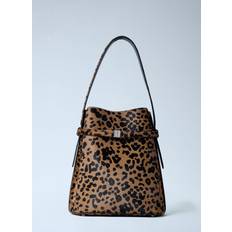Mocka Bucketväskor Toteme Belted Pony Hair Leather Tote Bag