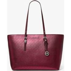 Röda Toteväskor Michael Kors Large Metallic Signature Logo Tote Bag - Red