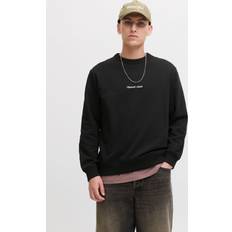 Herre - Oversized Sweatere Jack & Jones Jornorrebro Emb Sweatshirt Med Logobroderi Sort/Hvid