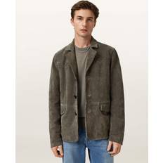 AllSaints Men Blazers AllSaints Hornett Single-Breasted Suede Blazer - Gull Brown