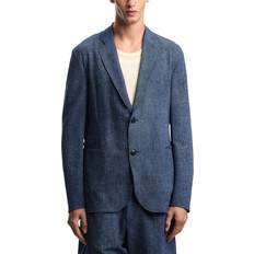 Men - Nylon Blazers Emporio Armani Printed Single-Breasted Seersucker - Blazer